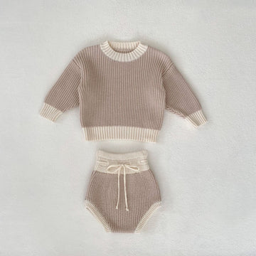 Baby Knitted Earthy Color Lovely 2 Pieces Set