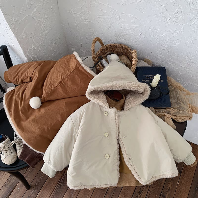 Toddler Hairball Fleece Hooded Warm Coat