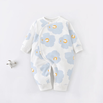Baby Flower Crew Neck Thicken Romper