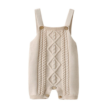 Baby Khaki Knitted Sleeveless Romper