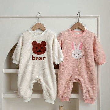 BABY RABBIT BEAR Animal Fleece Romper