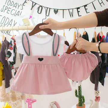 Baby Bunny Dress and Bloomers Set