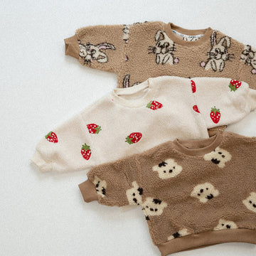 Toddler Animal Strawberry Fleece Sweatshirt