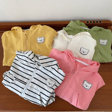Toddler Girl Bear Zip Hoodie