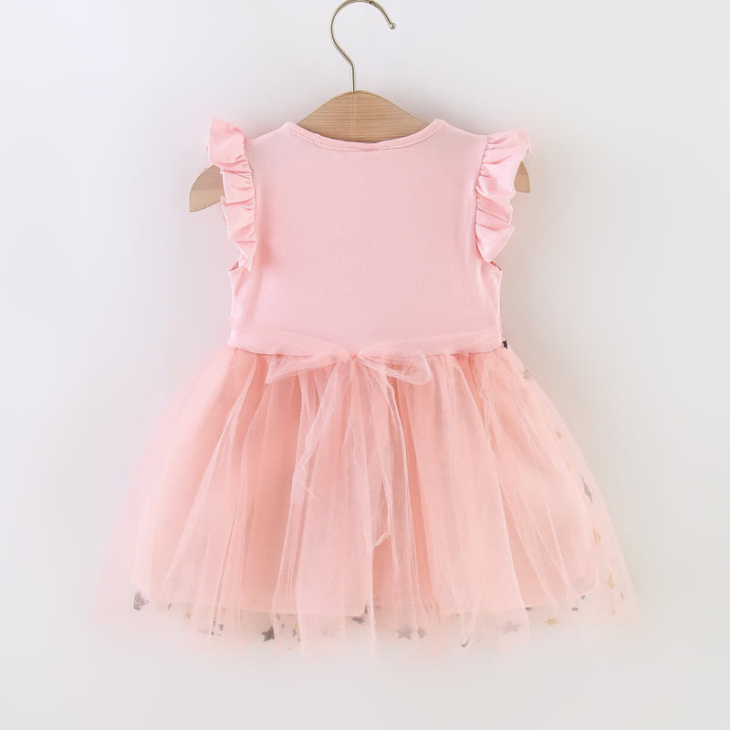 Baby Butterfly Star Splicing Mesh Dress
