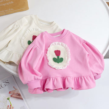 Toddler Girl Patch Flower Sweatshirt