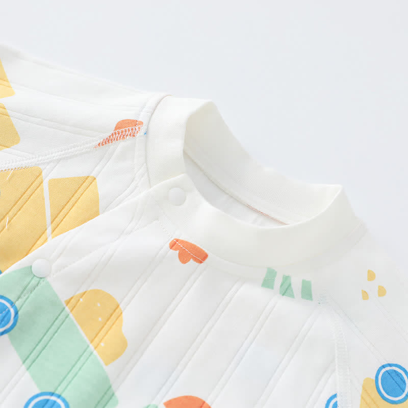 Baby Truck Crew Neck Seamless Romper