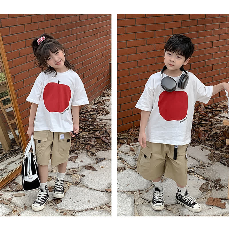 PEACE JOY Family Matching Apple Tee