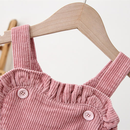 Toddler Girl Fleece Lined Corduroy Heart Overalls
