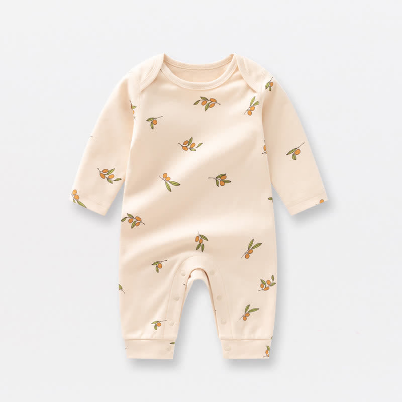 Baby Bear Olives Berries Organic Cotton Romper