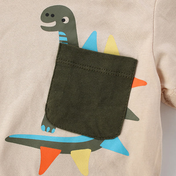 Toddler Boys Dino Crew Neck Loose T-shirt
