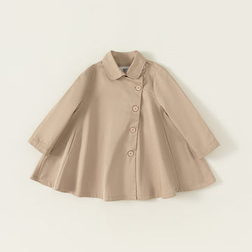 Toddler Girl Khaki Solid Color Cloak