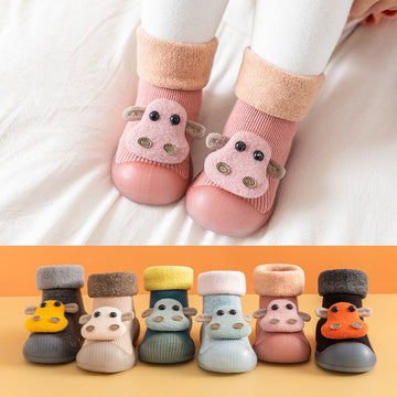 First Walker Plush Booties - Baby Calf