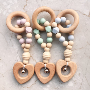 Wood Heart Teether Gym Toy