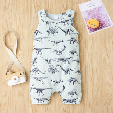 Baby Dino Sleeveless Newborn Casual Romper