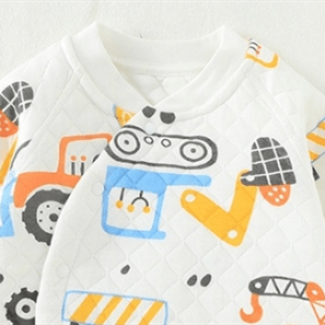 Baby Quilted Engineering Vehicle Romper