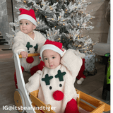 Baby Deer Fleece Lined Bodysuit & Leggings & Christmas Hat Set