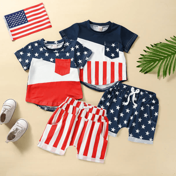 Baby Stars Striped Tee and Shorts Set