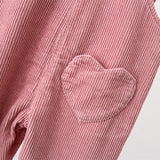 Toddler Girl Fleece Lined Corduroy Heart Overalls