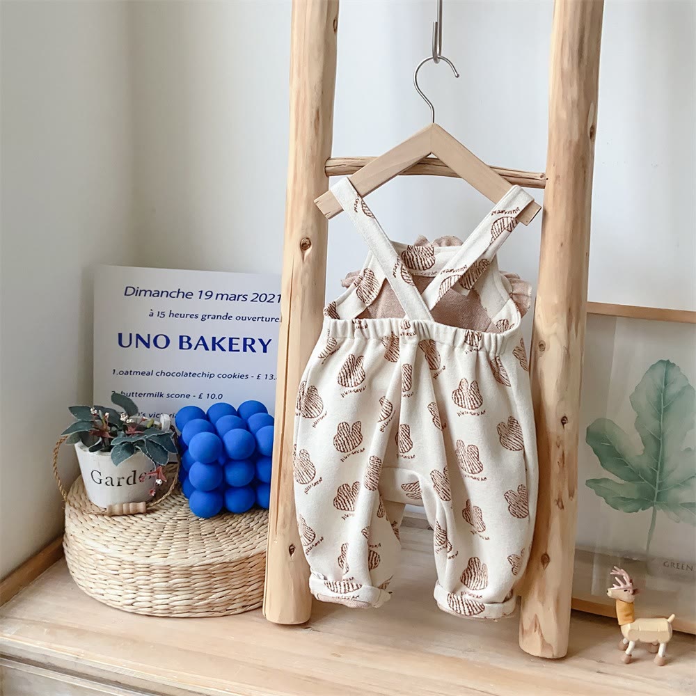Baby Graffiti Bunny Heart Lovely Knitted Overalls