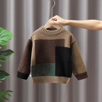 Toddler Boy Casual Color Block Knitted Sweater