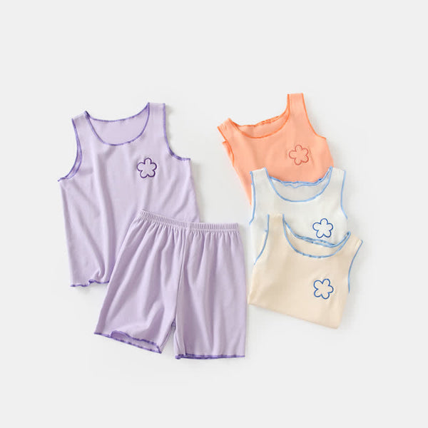 Toddler Girls Flower Cozy Pajamas Set