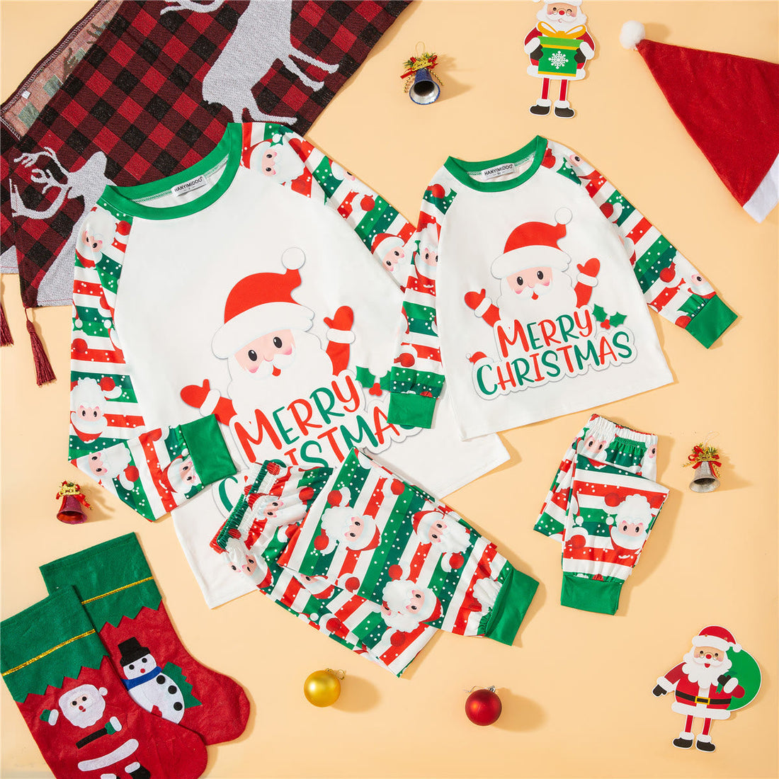MERRY CHRISTMAS Family Matching Santa Claus Set