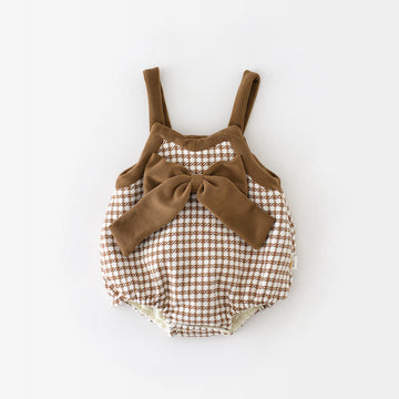 Baby Plaid Bow Fleece Bodysuit