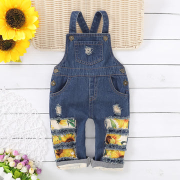 Baby Denim Sunflower Overalls