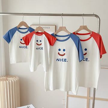 NICE Family Matching Smiley Loose Tee