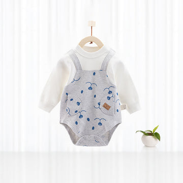 Baby Bear Fake Two-piece Newborn Bodysuit