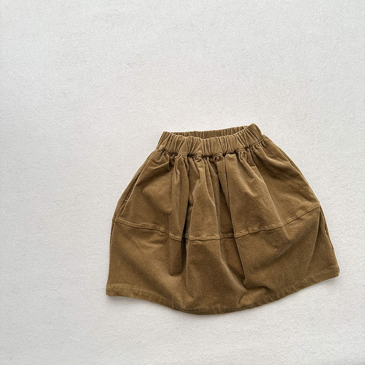 Toddler Girl Retro Style Solid Color Casual Skirt