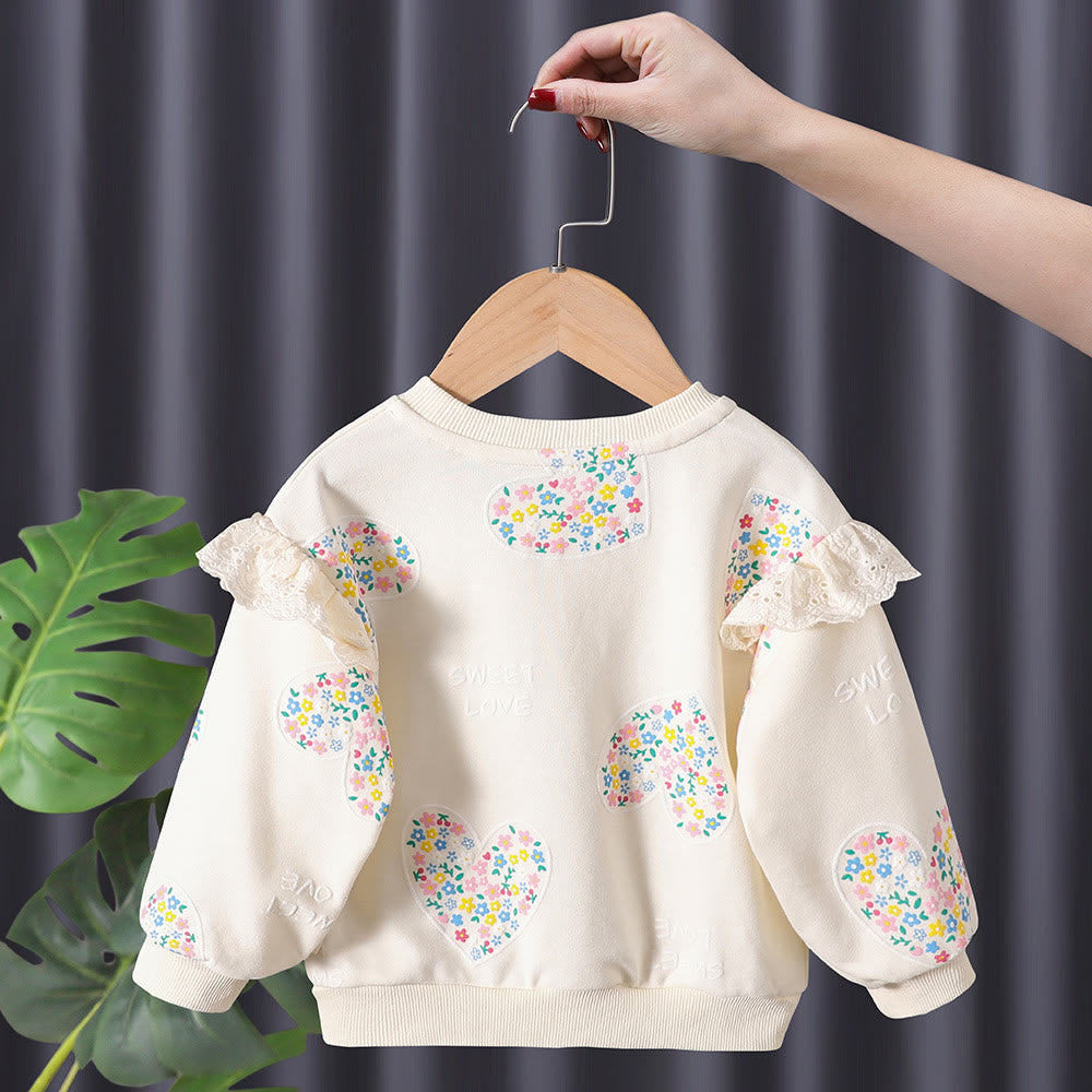 Toddler Girl Flower Heart Sweatshirt