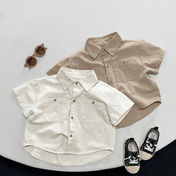 Toddler Boy Polo Collar Simple Shirt