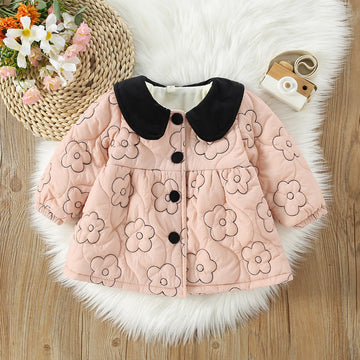 Baby Toddler Flower Quilted Coat