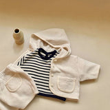 Toddler Earthy Color Hooded Button Pocket Coat
