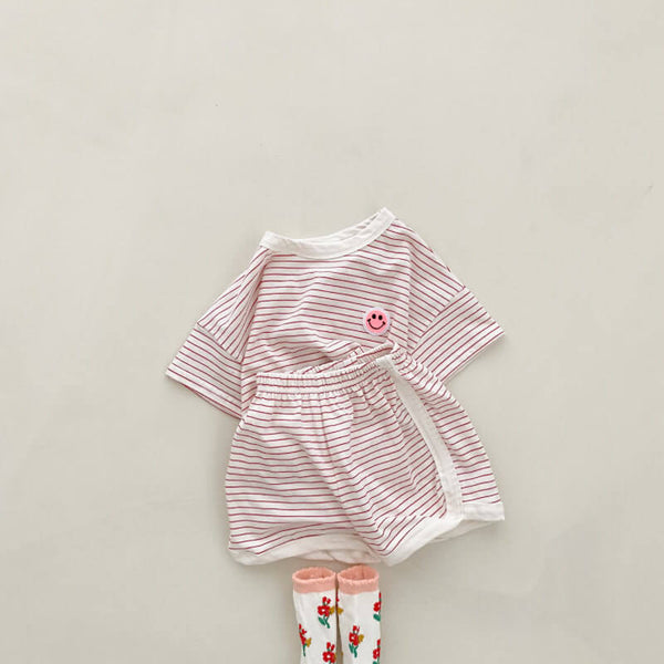 Baby Striped Smiley 2 Pieces Set
