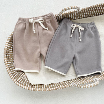 Baby Solid Color Knitted Casual Middle-pants