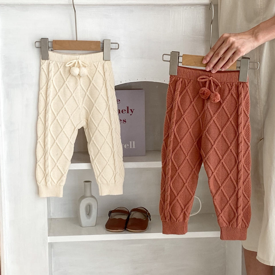 Baby Diamond Solid Color Knitted Pants
