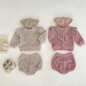 Baby Waffle Sweater and Shorts Set