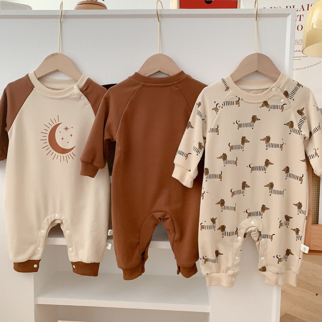 Baby Animal Moon Smile Slogan Romper