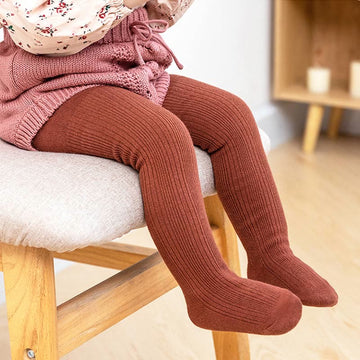 Baby Solid Color Ribbed Tights