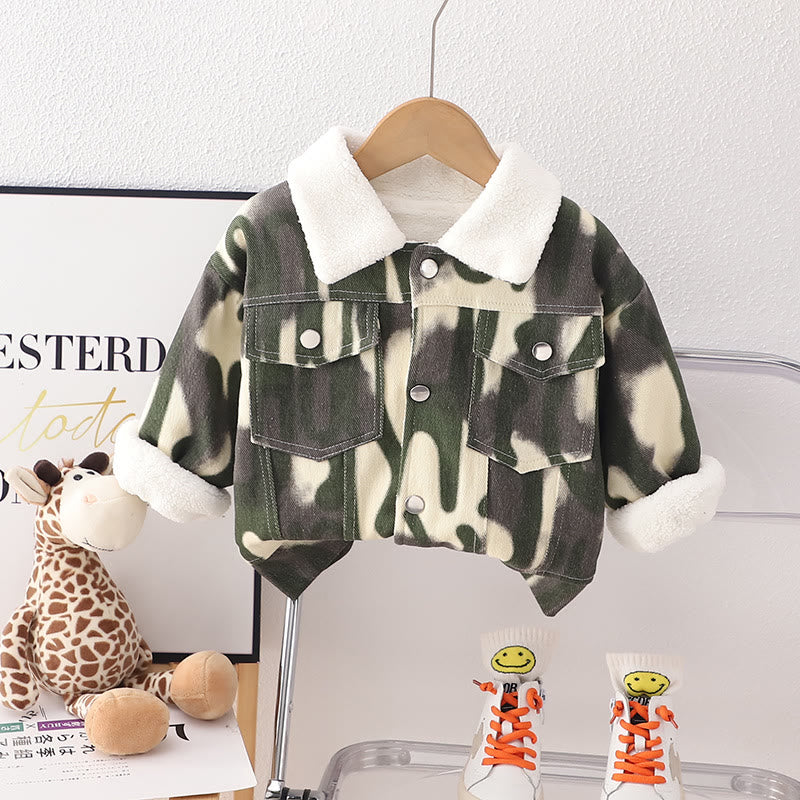 Toddler Boy Color Block Fleece Lined Warm Coat