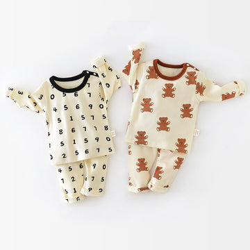 Baby Bear Number Pajamas 2 Pieces Set