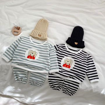 Baby Striped Bear Patch 2 Pieces Set