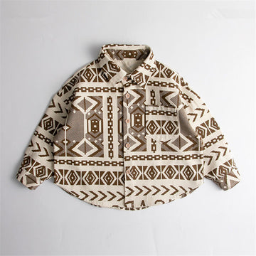 Toddler Boy Lapels Design Khaki Shirt