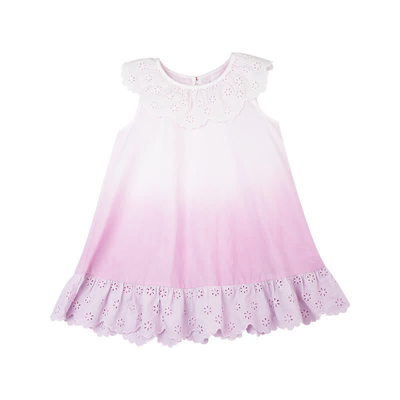 Toddler Girl Gradient Flounce Collar Dress