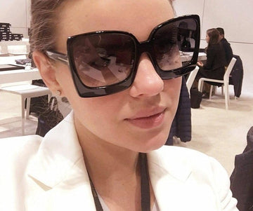 Big Frame Gradient Polycarbonate Vintage Square Sunglasses