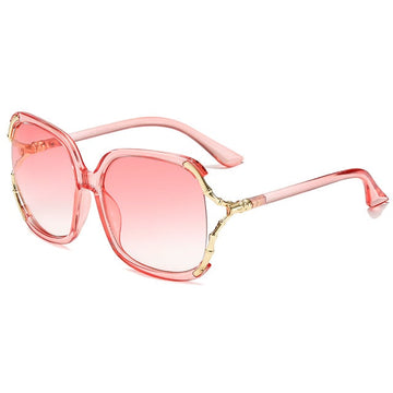 Luxury Gradient Lens Transparent Frame Square Sunglasses