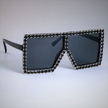 Oversized Luxury Crystal Diamond Vintage Candy Frame Square Sunglasses